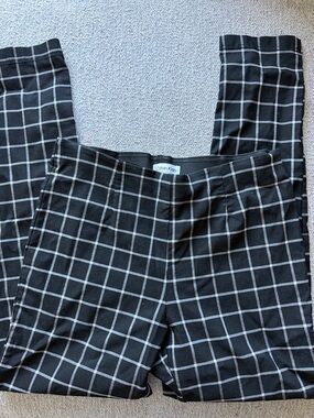 Calvin Klein Black Windowpane Straight-Leg Trousers